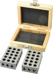 Value Collection - 0.0002 Squareness Per Inch, 1-2-3 Block with 23 Hole Setup Block - 0.0001 to 0.0007 Inch Overall Tolerance, 3/8 - 16 Inch Tapped Hole Size, Sold as Matched Pair - Americas Industrial Supply