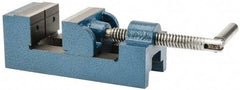 Value Collection - 2-1/2" Jaw Opening Capacity x 1-1/2" Throat Depth, Horizontal Drill Press Vise - 2-1/2" Wide Jaw, Stationary Base, Standard Speed, 7-1/4" OAL x 2-5/8" Overall Height, Cast Iron - Americas Industrial Supply