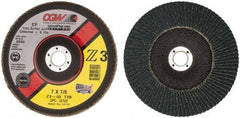 Camel Grinding Wheels - 40 Grit, 7" Disc Diam, 7/8" Center Hole, Type 29 Zirconia Alumina Flap Disc - 8,600 Max RPM, Poly Cotton Backing, Arbor Attaching System, Coated - Americas Industrial Supply