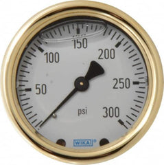 Wika - 2-1/2" Dial, 1/4 Thread, 0-300 Scale Range, Pressure Gauge - Back Connection Mount, Accurate to 1.5% of Scale - Americas Industrial Supply