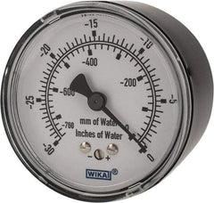 Wika - 2-1/2" Dial, 1/4 Thread, 0-30/0-760 Scale Range, Pressure Gauge - Center Back Connection Mount, Accurate to 1.5% of Scale - Americas Industrial Supply
