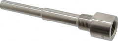 Alloy Engineering - 6 Inch Overall Length, 1/2 Inch Thread, 304 Stainless Steel Standard Thermowell - 4-1/2 Inch Insertion Length - Americas Industrial Supply
