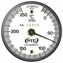 PTC Instruments - -20 to 200°C, 2 Inch Dial Diameter, Dual Magnet Mount Thermometer - 2° Division Graduation - Americas Industrial Supply