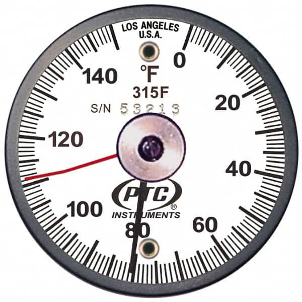 PTC Instruments - 150°F, 2 Inch Dial Diameter, Dual Magnet Mount Thermometer - 1° Division Graduation - Americas Industrial Supply