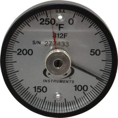 PTC Instruments - 250°F, 2 Inch Dial Diameter, Dual Magnet Mount Thermometer - 2° Division Graduation - Americas Industrial Supply