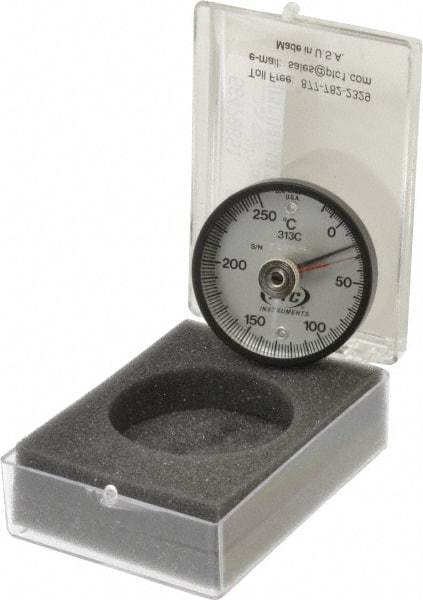 PTC Instruments - -20 to 200°C, 2 Inch Dial Diameter, Dual Magnet Mount Thermometer - 2° Division Graduation - Americas Industrial Supply