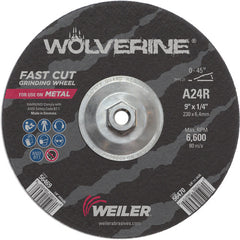 Vortec Pro 9″ × 1/4″ Type 27 Grinding Wheel, A24R, 5/8″-11 UNC Nut - Americas Industrial Supply