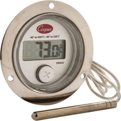 Cooper - -40 to 450°F Front Flange Panel Meter - 4-Digit LCD Display - Americas Industrial Supply