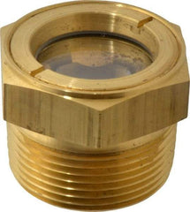 LDI Industries - 1-1/8" Sight Diam, 1-1/4" Thread, 1.44" OAL, Low Pressure Pipe Thread Lube Sight with Reflector Sight Glass & Flow Sight - 1-3/4" Head, 5 Max psi, 1-1/4 to 11-1/2 Thread - Americas Industrial Supply