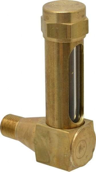 LDI Industries - 1-3/8 Inch Long Sight, 1/8 Inch Thread Size, Buna-N Seal Short Elbow, Vented Oil-Level Indicators and Gauge - 2-3/8 Inch Length to Center of Base - Americas Industrial Supply