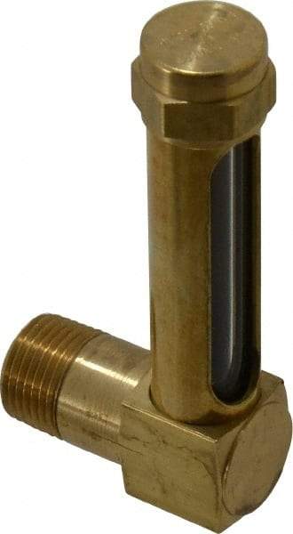 LDI Industries - 1-7/8 Inch Long Sight, 3/8 Inch Thread Size, Buna-N Seal Short Elbow, Vented Oil-Level Indicators and Gauge - 2-7/8 Inch Length to Center of Base - Americas Industrial Supply