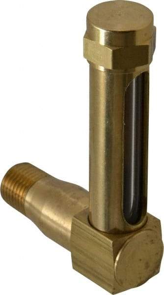 LDI Industries - 1-7/8 Inch Long Sight, 1/4 Inch Thread Size, Buna-N Seal Long Elbow, Vented Oil-Level Indicators and Gauge - 2-7/8 Inch Length to Center of Base - Americas Industrial Supply