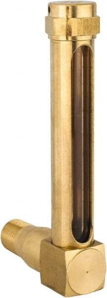 LDI Industries - 2-3/4 Inch Long Sight, 1/4 Inch Thread Size, Buna-N Seal Long Elbow, Vented Oil-Level Indicators and Gauge - 3-7/8 Inch Length to Center of Base - Americas Industrial Supply