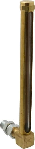 LDI Industries - 7-1/2 Inch Long Sight, 3/8 Inch Thread Size, Buna-N Seal Union Coupling, Vented Oil-Level Indicators and Gauge - 8-11/16 Inch Length to Center of Base - Americas Industrial Supply