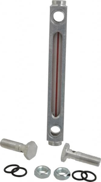 LDI Industries - 1/2-20 Thread, 4-1/2 Inch Sight Length, Closed Circuit Liquid Level Sight Gauge - 6 Inch Length to Center of Base, 7-5/8 Inch Overall Length, Buna-N Seal - Americas Industrial Supply