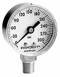 Ashcroft - 2" Dial, 1/4 Thread, 0-1,500 Scale Range, Pressure Gauge - Americas Industrial Supply