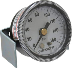 Ashcroft - 1-1/2" Dial, 1/8 Thread, 0-160 Scale Range, Pressure Gauge - Center Back Connection Mount - Americas Industrial Supply