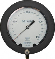 Ashcroft - 6" Dial, 1/4 Thread, 0-400 Scale Range, Pressure Gauge - Lower Connection Mount, Accurate to 0.25% of Scale - Americas Industrial Supply