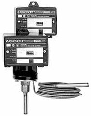 Ashcroft - 75 to 205°F, Watertight Single Setpoint Temp Switch - 10 Ft. Capillary - Americas Industrial Supply