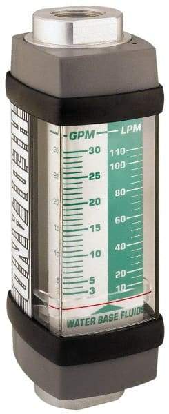 Hedland - 1-1/4" NPTW Port Water-Based Liquid Flowmeter - 3000 Max psi, 10 to 150 GPM, Anodized Aluminum - Americas Industrial Supply