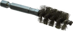 Schaefer Brush - 1/2 Inch Inside Diameter, 11/16 Inch Actual Brush Diameter, Stainless Steel, Power Fitting and Cleaning Brush - 1/4 Shank Diameter, 3-1/8 Inch Long, Hex Shaft Stem, 5/8 Inch Refrigeration Outside Diameter - Americas Industrial Supply