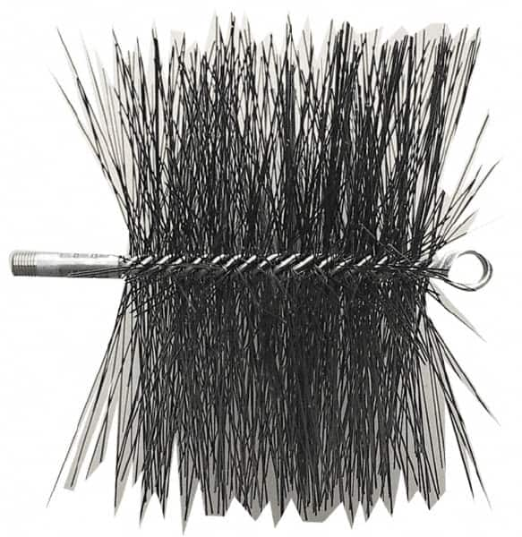 Schaefer Brush - 8" Square, Dense Steel Wire Chimney Brush - 1/4" NPSM Male Connection - Americas Industrial Supply