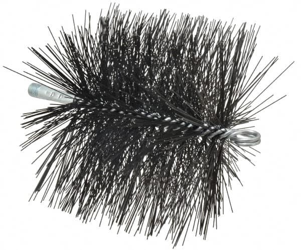 Schaefer Brush - 6", Square, Tempered Steel Wire Chimney Brush - 1/4" NPSM Male Connection - Americas Industrial Supply