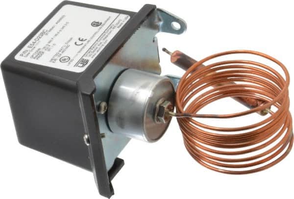 Made in USA - 150 to 650°F, General Service Temp Switch - 25 Resolution, 3/8 x 3-5/8 Bulb - Americas Industrial Supply