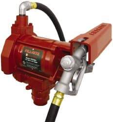 Tuthill - 20 GPM, 3/4" Hose Diam, AC Tank Pump with Manual Nozzle - 1-1/4" Inlet, 3/4" Outlet, 115 Volts, 12' Hose Length, 1/3 hp - Americas Industrial Supply