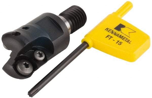 Kennametal - 25.4mm Cutting Diam, 1" Max Depth of Cut, Modular Connection Indexable Copy End Mill - 2 Inserts, RDHX 12T3M0S Insert, KDM Toolholder - Americas Industrial Supply