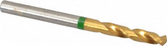 Accupro - #17 130° Spiral Flute Cobalt Screw Machine Drill Bit - TiN Finish, Right Hand Cut, 24mm Flute Length, 58mm OAL, Split Point, Straight Shank - Americas Industrial Supply
