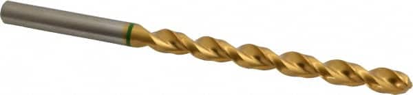 Accupro - 29/64", 130° Point, Spiral Flute, Vanadium High Speed Steel Taper Length Drill Bit - TiN Finish, 128mm Flute Length, 195mm OAL - Americas Industrial Supply