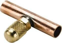 Parker - 500 Max psi, 1/2 Tube OD, Solder Tee Access Valve - Brass - Americas Industrial Supply