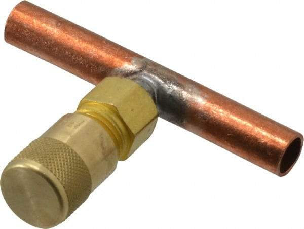 Parker - 500 Max psi, 1/4 Tube OD, Solder Tee Access Valve - Brass - Americas Industrial Supply