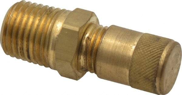 Parker - 1/4-18 Male Pipe, 500 Max psi, 1/4 Tube OD, Male Connector Access Valve - Brass - Americas Industrial Supply