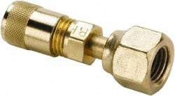 Parker - 500 Max psi, 1/4 Tube OD, Flare Swivel Nut Connector Access Valve - Brass - Americas Industrial Supply