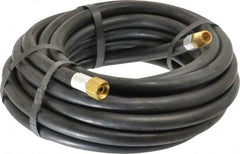 Alliance Hose & Rubber - 1/4" ID x 9/16" OD 25' Long Multipurpose Air Hose - MNPT x FNPT(Swivel) Ends, 300 Working psi, -40 to 190°F, 1/4" Fitting, Black - Americas Industrial Supply