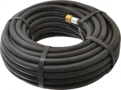 Alliance Hose & Rubber - 1/4" ID x 1/2" OD 50' Long Multipurpose Air Hose - MNPT x FNPT(Swivel) Ends, 200 Working psi, -40 to 190°F, 1/4" Fitting, Black - Americas Industrial Supply