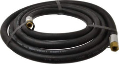 Alliance Hose & Rubber - 3/8" ID x 23/32" OD 10' Long Multipurpose Air Hose - MNPT x FNPT(Swivel) Ends, 300 Working psi, -40 to 190°F, 1/4" Fitting, Black - Americas Industrial Supply