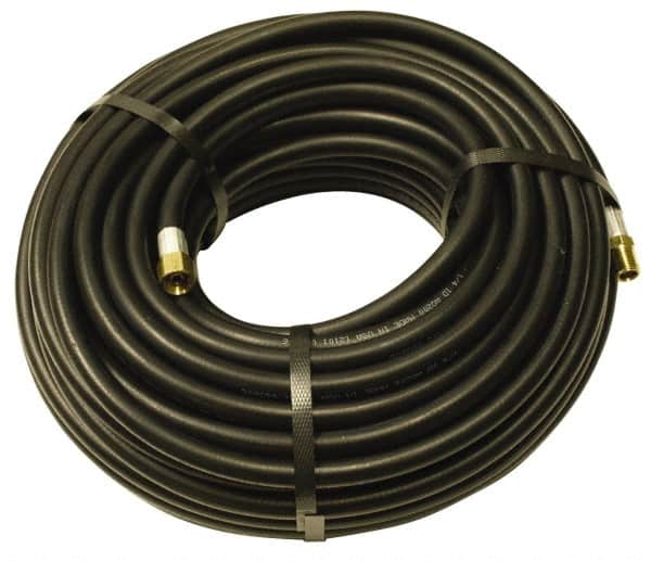 Alliance Hose & Rubber - 3/4" ID x 1-5/32" OD 100' Long Multipurpose Air Hose - MNPT x FNPT(Swivel) Ends, 300 Working psi, -40 to 190°F, 3/4" Fitting, Black - Americas Industrial Supply