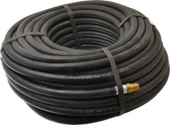 Alliance Hose & Rubber - 1/4" ID x 9/16" OD 100' Long Multipurpose Air Hose - MNPT x FNPT(Swivel) Ends, 300 Working psi, -40 to 190°F, 1/4" Fitting, Black - Americas Industrial Supply