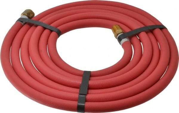 Alliance Hose & Rubber - 1/4" ID x 1/2" OD 10' Long Multipurpose Air Hose - MNPT x FNPT(Swivel) Ends, 200 Working psi, -40 to 190°F, 1/4" Fitting, Red - Americas Industrial Supply