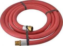 Alliance Hose & Rubber - 1/2" ID x 27/32" OD 10' Long Multipurpose Air Hose - MNPT x FNPT(Swivel) Ends, 300 Working psi, -40 to 190°F, 1/2" Fitting, Red - Americas Industrial Supply