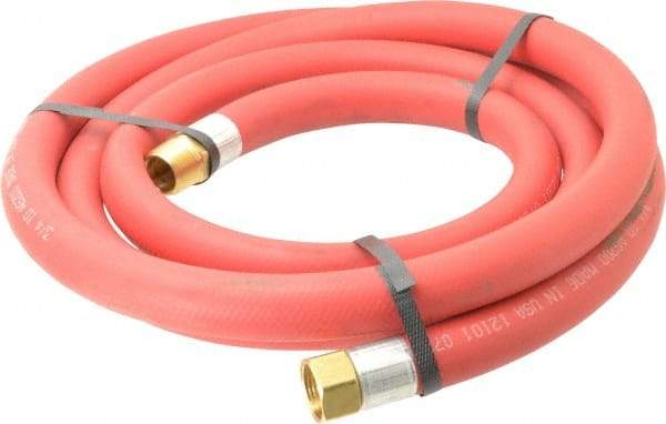 Alliance Hose & Rubber - 3/4" ID x 1-5/32" OD 10' Long Multipurpose Air Hose - MNPT x FNPT(Swivel) Ends, 300 Working psi, -40 to 190°F, 3/4" Fitting, Red - Americas Industrial Supply