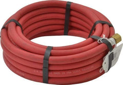 Alliance Hose & Rubber - 1/4" ID x 1/2" OD 25' Long Multipurpose Air Hose - MNPT x FNPT(Swivel) Ends, 200 Working psi, -40 to 190°F, 1/4" Fitting, Red - Americas Industrial Supply