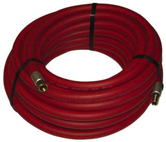 Alliance Hose & Rubber - 1-1/4" ID x 1-25/32" OD 50' Long Multipurpose Air Hose - MNPT x FNPT(Swivel) Ends, 150 Working psi, -40 to 190°F, 1-1/4" Fitting, Red - Americas Industrial Supply
