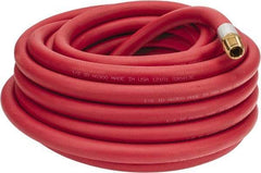 Alliance Hose & Rubber - 1/2" ID x 27/32" OD 50' Long Multipurpose Air Hose - MNPT x FNPT(Swivel) Ends, 300 Working psi, -40 to 190°F, 1/2" Fitting, Red - Americas Industrial Supply