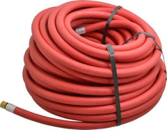 Alliance Hose & Rubber - 3/8" ID x 23/32" OD 100' Long Multipurpose Air Hose - MNPT x FNPT(Swivel) Ends, 300 Working psi, -40 to 190°F, 1/4" Fitting, Red - Americas Industrial Supply