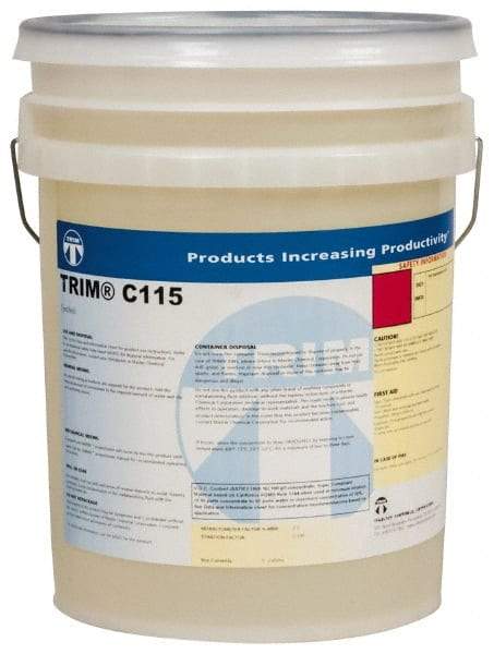 Master Fluid Solutions - Trim C115, 5 Gal Pail Grinding Fluid - Synthetic, For Machining - Americas Industrial Supply