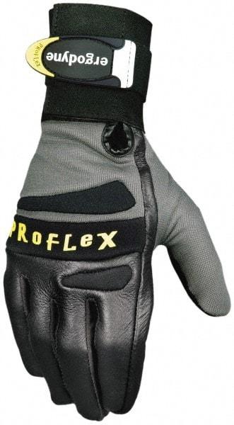 Ergodyne - Size 2XL (11) Pigskin Anti-Vibration/Impact Protection Work Gloves - For General Purpose, Uncoated, Hook & Loop Cuff, Full Fingered, Black, Paired - Americas Industrial Supply